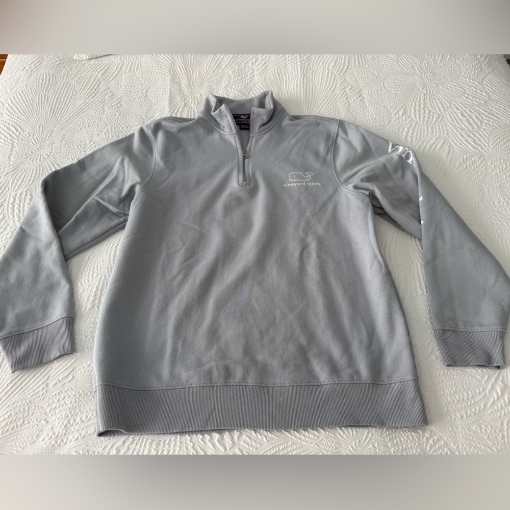 Vineyard Vines Light Gray Men's Zip-Up Sweater